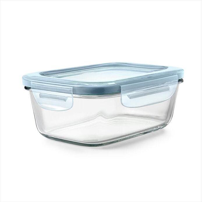 Smart Seal 3.5-Cup Glass Rectangle Container - Arctic Blue D7