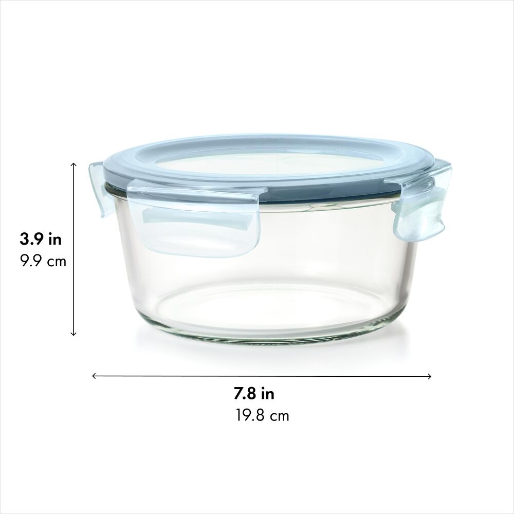 Smart Seal 7-Cup Glass Round Container - Arctic Blue O6