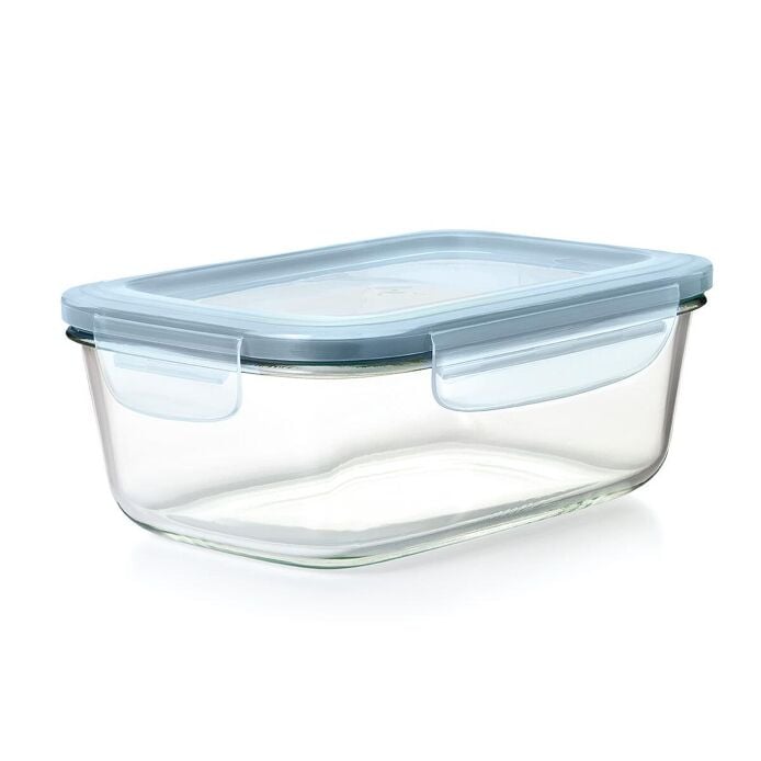 Smart Seal 8-Cup Glass Rectangle Container - Arctic Blue I4