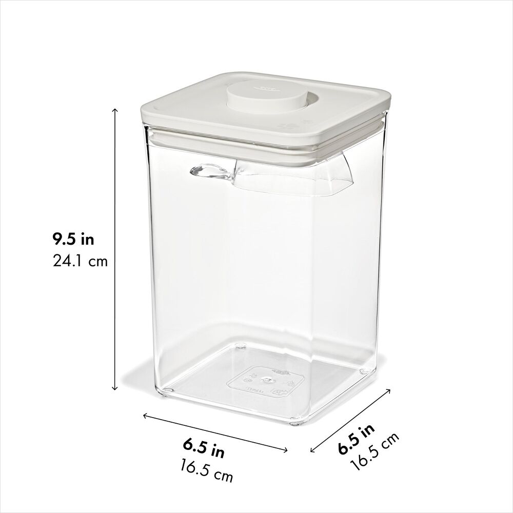 OXO Pet POP Container with Scoop — Big Square Medium — 4.4 Qt/4.2 L M6