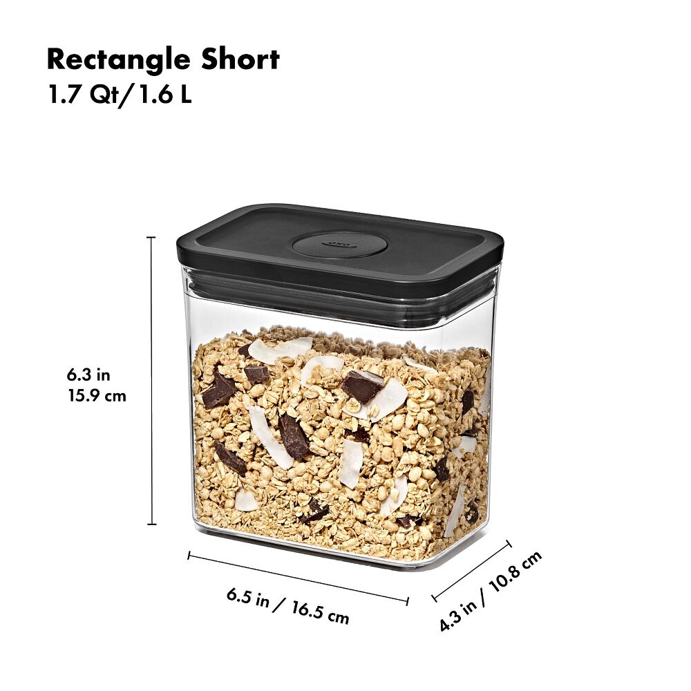 POP Container - Rectangle Short (1.7 Qt/1.6 L) - Matte Black W7
